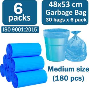 Zureni OXO-Biodegradable Trash Waste Basket Dustbin Bag 48 x 53cm - 30 Pcs/roll Medium 7 L Garbage Bag  Pack Of 180