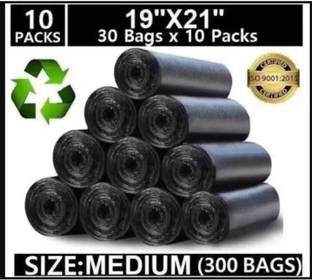 KALP CRAZE Biodegradable Black Garbage Bag - 19x21 ,(300 Pieces) Medium 12 L Garbage Bag  Pack Of 300