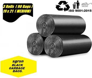 MJ Exim A_Garbag Bags SGRsn 3 rolls 90 bags(19*21) medium Medium 13 L Garbage Bag  Pack Of 90