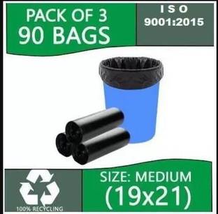savenature Garbage Bag for home& office /M SIZE 19X21 Biodegradable Garbage Bag Medium 3 L Garbage Bag  Pack Of 90
