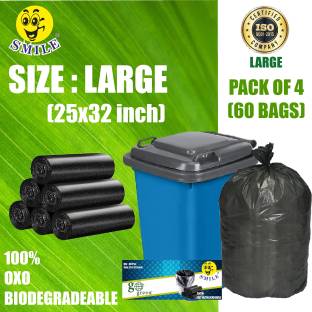 Smile Dustbin bags large size garbage bags largesize+ Oxo Biodegradeable 70L(60Bag ) Large 70 L Garbage Bag  Pack Of 60