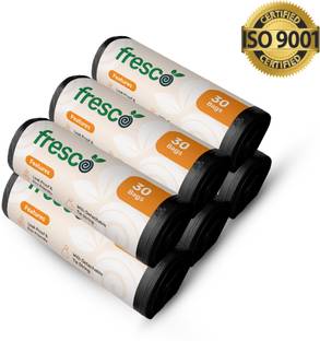 Fresco Garbage Bags Medium 180 Count | 19 x 21 inches Black | 30 bags/roll (Pack of 6) Medium 17 L Garbage Bag  Pack Of 180