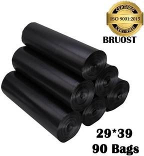BRUOST Biodegradable Garbage Bag-29x39 Inch(XL)15Bags per Roll 60-80 L(90Bag) XL 60 L Garbage Bag  Pack Of 90