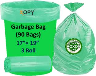 XOPY 17-19 Inch Dustbin Covers Clean Home 100% Biodegradable Garbage bags Small 15 L Garbage Bag  Pack Of 90