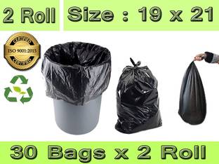 MJ Exim PACK OF 2 ROLLS Medium 13 L Garbage Bag  Pack Of 60