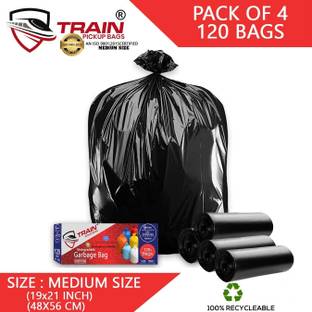 Train dustbin bag biodegradable garbage bags dustbin covers for home waste bin plastic cover 120 Bags Medium 20 L Garbage Bag  Pack Of 120