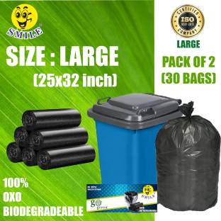 Smile Garbage Bags xl size large trash bag large size Oxo Biodegradeable 70L(30Bag ) Large 70 L Garbage Bag  Pack Of 30