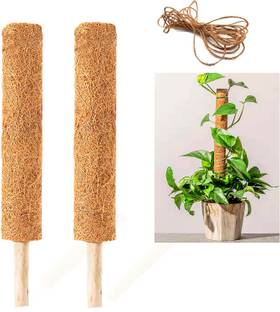 LIVEONCE 2 feet coco pole stick extendable premium with tie pack of 2 Garden Mulch