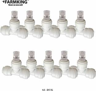 FARMKING 10pcs 6mm Atomization white Brass Fogger Nozzles with TeeConnector for Misting 100 L Hose-end Sprayer