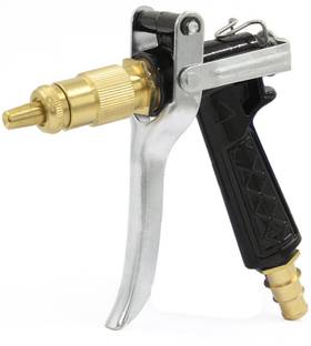 NIRVA High Pressure Brass Hose Nozzle Adjustable Water Spray gun for car Motorbike And Any Vehicle Cleaning , For Gardening, For Washing , Forced Pichkari , With Best Quality with Hose Clamp Spray Gun