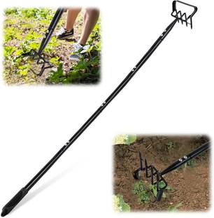 SERPLEX Manual Weeder Tool Long Handle 4-Claw Weeder Garden Tool Kit