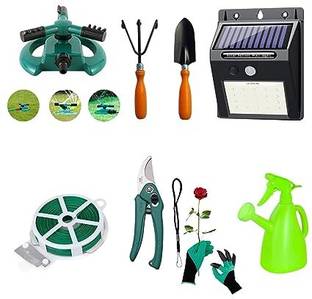 MEENA ENTERPRISES All in One Box of 09 Tools, Home Gardening Tools Set Combo,Gardening Throwel Garden Tool Kit
