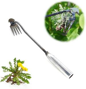 ORTIZA Weeder Hand Tool, 21.6 Inches Garden Weeding Tool Steel 4-Claws Weeder Hand Tool Garden Tool Kit