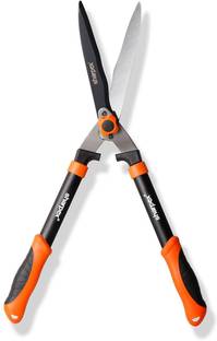 Sharpex Heavy Duty 10 Inch Carbon Steel with Teflon Coated Wavy Blade Hedge Shear Garden Tool Kit