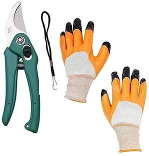 AARAV Gardening Pruner, Plant Cutter, Gardening Gloves Gardening Cutting Tools Garden Tool Kit