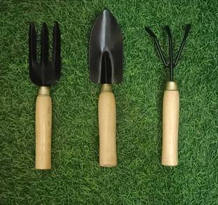 primil Garden Hand Tools Set, 3-Piece, Trowel, Cultivator and Fork Garden Tool Kit