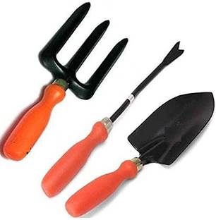 IBEX Garden Tool Set Shovel, Fork, Weeder for Gardening- Pack of 3 Garden Tool Kit