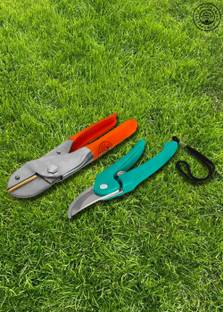 AGT 2 Pcs Gardening Tool Kit Pruner, Heavy Roll Cutter Garden Tool Kit