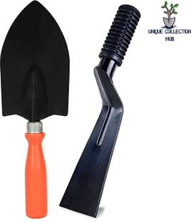 Unique Collection Hub Hand Big Trowel And Khurpi | Transplanter | Hand Soil Shovel (Set of 2) Garden Tool Kit