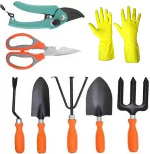 Green India Gardening Tools kit with Heavy flower cutter,Scissor, Yellow gloves,garden tool Garden Tool Kit