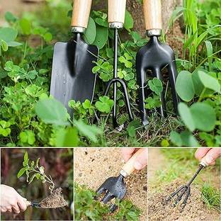 Unique Collection Hub Wooden small trowel set( set of 3) Garden Tool Kit