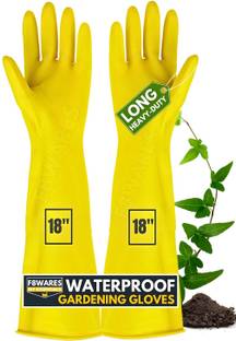 F8WARES Heavy Duty Latex Rubber Long Garden Gloves for Home Garden and Farming Work Gardening Shoulder Glove