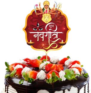Festiko Shubh Navratri Cake Topper, Happy Navratri Decorations Paper Garland