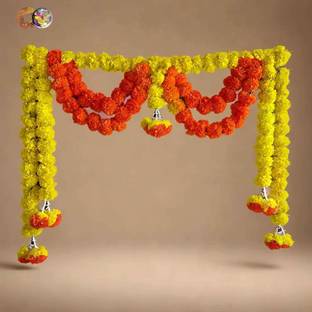 CESTO Decoration Flowers Hanging Toran, Door, Mala for Diwali/Marriage/Festival Item Handmade Genda, Ganesh Chaturthi/Janmashtami/Navratri/Festival/Temple/Home/Mandir Garland