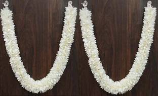 ASTRO PLUS 22 Inches Off White Garland Flower Mala for Small God idols Haar decoration Fabric Garland