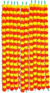 EcoFriendly Yellow orange mix Marigold(Pack of 10)Artificial flower for Home Decoration Multicolor Marigold Artificial Flower