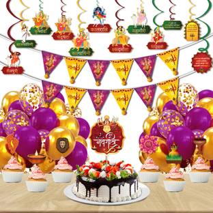Festiko Jai Mata Di Combo1, Happy Navratri Decorations Paper Garland