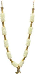 CROWN NIMREET Artificial MOGRA MALA for Pooja Idol FRAMEGARLAND 21 INCH Garland