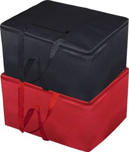 Billion Designer 2 Pieces Rexine Jumbo Attachi Bag Travel Handbag Storage Carrying Bag, Blanket Cover,Duffle,Travel Multi-Purpose Bag (Red & Black) BILLION034746