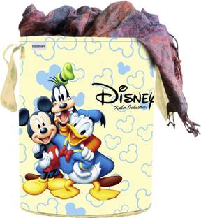 Billion Designer Disney Team Mickey Round Non Woven Fabric Foldable Laundry Basket , Toy Storage Basket, Cloth Storage Basket With Handles,45 Ltr (Cream)-31_S_Billion12049 31_S_Billion012049