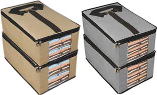 wini krafts 4 Storage Organizers,Shirts Organizer and Clothing Box For Closet Clothes Set Of 4 4