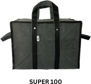 GIRIRAJ CANVAS HUB Super 100 no Grey Canvas Extra Heavy Duty Multi-Purpose Extra Large Toys Storage Bag Check-in Bag and Goods Carrying Organizer with Zip Closure (25"x16"x14" inches)