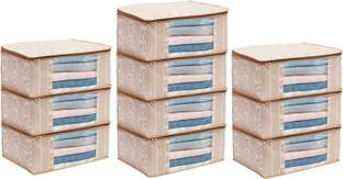 Shaping Fabric High Quality Large Saree Cover With Double Zipper | Wardrobe Bag | Saree Cover Closet Organizer / Saree Bags For Wardrobe Organizer Clothes Premium Clothes Cover (Wedding Collection Gift) Garment Cover Pack of 10 F7773_SC_Large_82463298