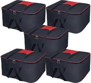 Minso Jumbo Organizer Box With Zippered Closure And Handle Moisture Proof Under Bed Organizer For Bedsheet, Duvet, Blanket