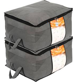 HOMESTIC by Kuber Industries Underbed Storage Bag Non-Woven Lining Print Blanket Cover|Clothes Organizer Set of 2 (Extra Large) 55HT04392