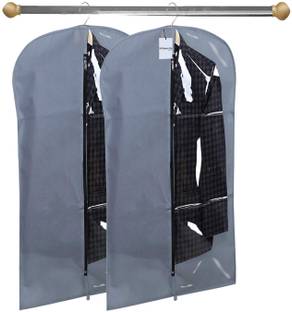HOMESTIC by Kuber Industries Blazer Cover 2 Pieces Half Transparent Non Woven Men's Coat Blazer Suit Cover (Grey) 100000000016187_HT
