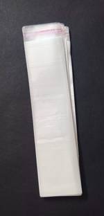 Tia Polythene BOPP Bag Jewelry Chains,Gift Packing bag,Transparent with White Film-2x10in+Flap Double sided Self Adhesive Re-sealable Plastic Pouch (Pack Of 50)