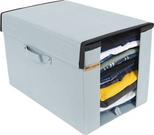 Shrey Creation Premium Shirt Stacker Closet Organizer with Lid - Shirts and Clothing Organizer with Lids (Single) Grey RG-001