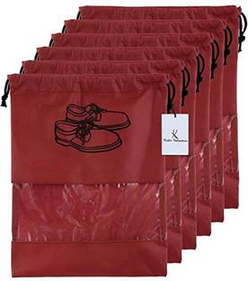 KUBER INDUSTRIES Printed 6 Piece Non Woven Travel Shoe Cover, String Bag Organizer KUB00MART021150