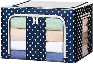 Vervita PACK OF 1 Clothes Storage Bag Organizer with Steel Frame Oxford Fabric for Comforters Blankets, Bedding, Stackable Foldable Storage Bags with Handle and Zipper