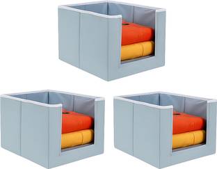 Hoomora Foldable Non-Woven Shirt Organizer Box Cloth Storage Box for Wardrobe Organizer with Front Open Window H4501