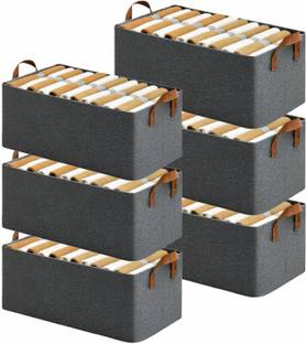 Masoom Garment Cover 26LTR Storage Bag, Closets, Sarees, Bed Sheet 6 PCS Storage Baskets. PPKU1