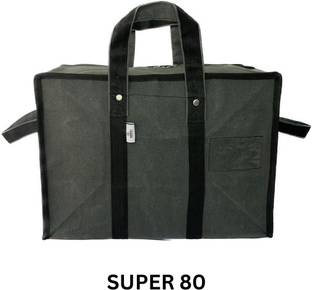 GIRIRAJ CANVAS HUB Super 80 no Grey Canvas Extra Heavy Duty Multi-Purpose Goods Carrying Organizer with Zip Closure (22"x15"x12" inches)