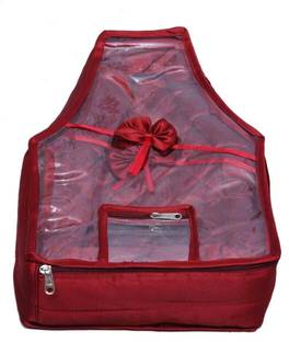 KUBER INDUSTRIES Designer Blouse Cover In Maroon Satin Fabric MKU5033