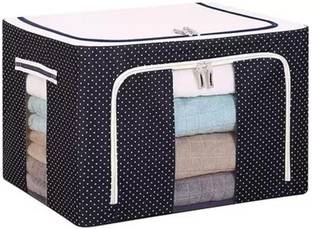 3PSTORE Storage Boxes 66L Cloth Steel Frame Storage Box Bag Zipped Storage Organiser bag