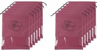 FEVWEL Shoe Cover Travel Shoe Bag Shoe Pouch for Travelling Pack of 12 Pc Maroon Shoe Cover for Travel